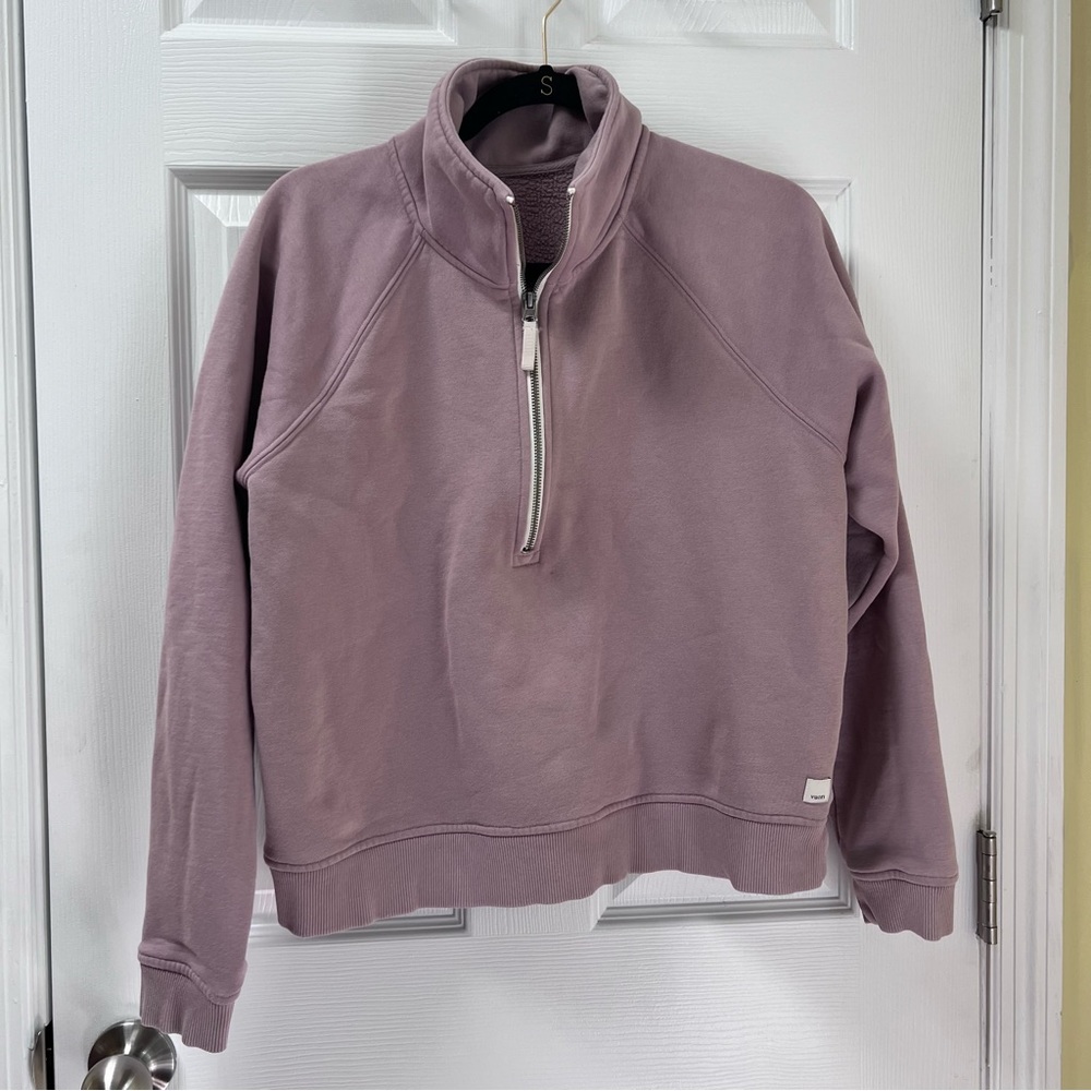 Vuori Women's Half Zip Pullover Sweatshirt In Dusty Pink Size Medium